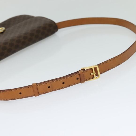 CELINE Macadam Canvas Shoulder Bag Pvc Leather Brown Gold - Picture 7 of 13